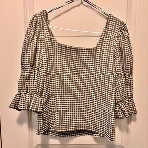 Mango Checkered Blouse - Size M